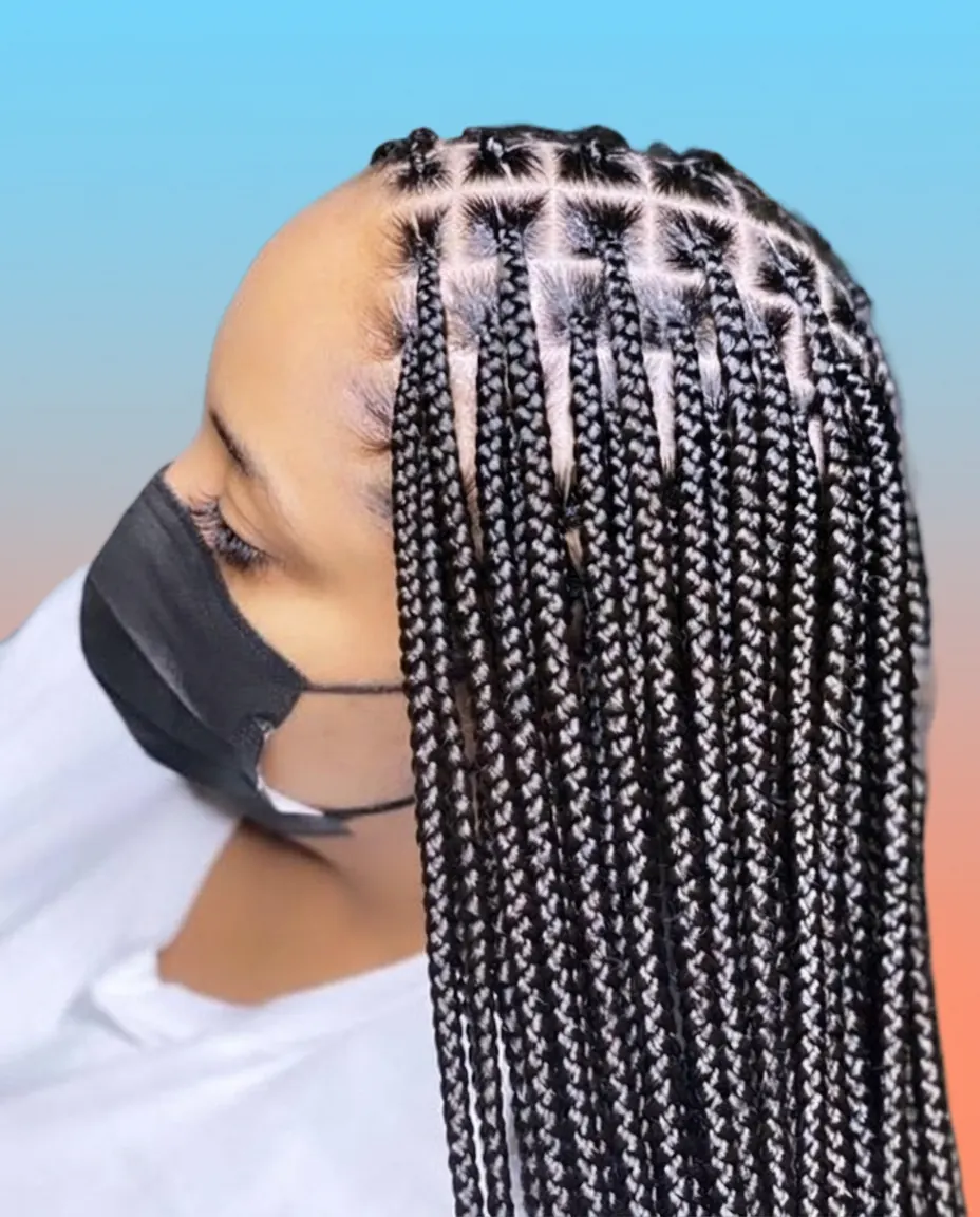 Smedium regular knotless braids